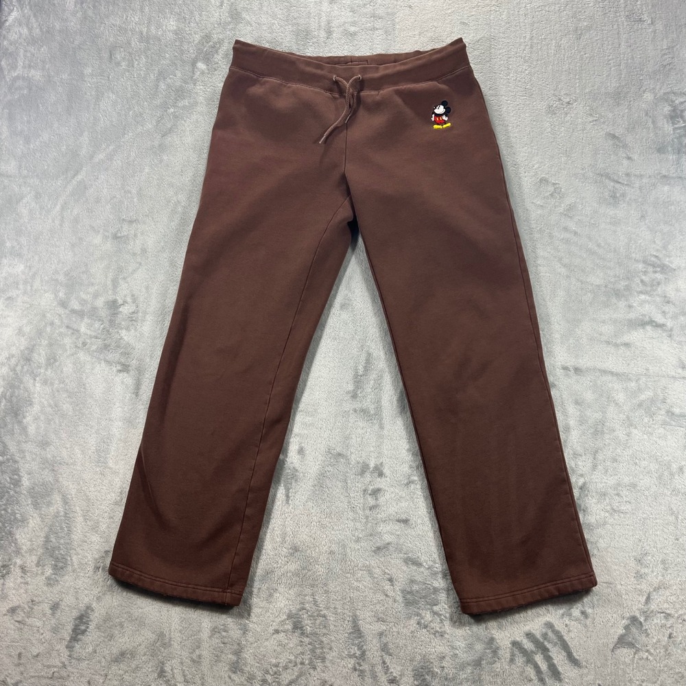 DISNEYLAND RESORT‎ Sweatpants Womens Small Brown Mickey Mouse Joggers Cozy